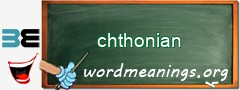 WordMeaning blackboard for chthonian